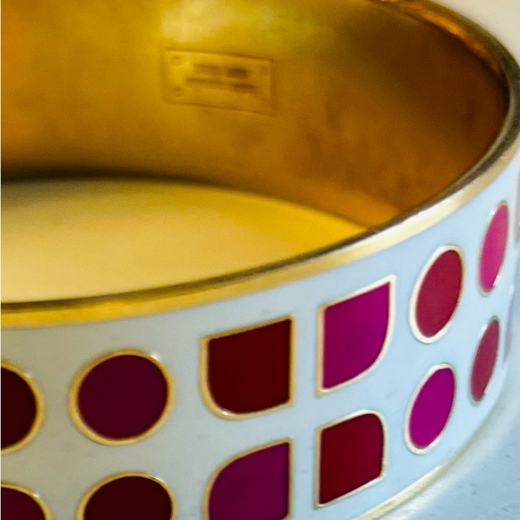 KATE SPADE authentic enamel/ brass  cuff bracelet.   Have Courage stamped inside - Picture 3 of 4